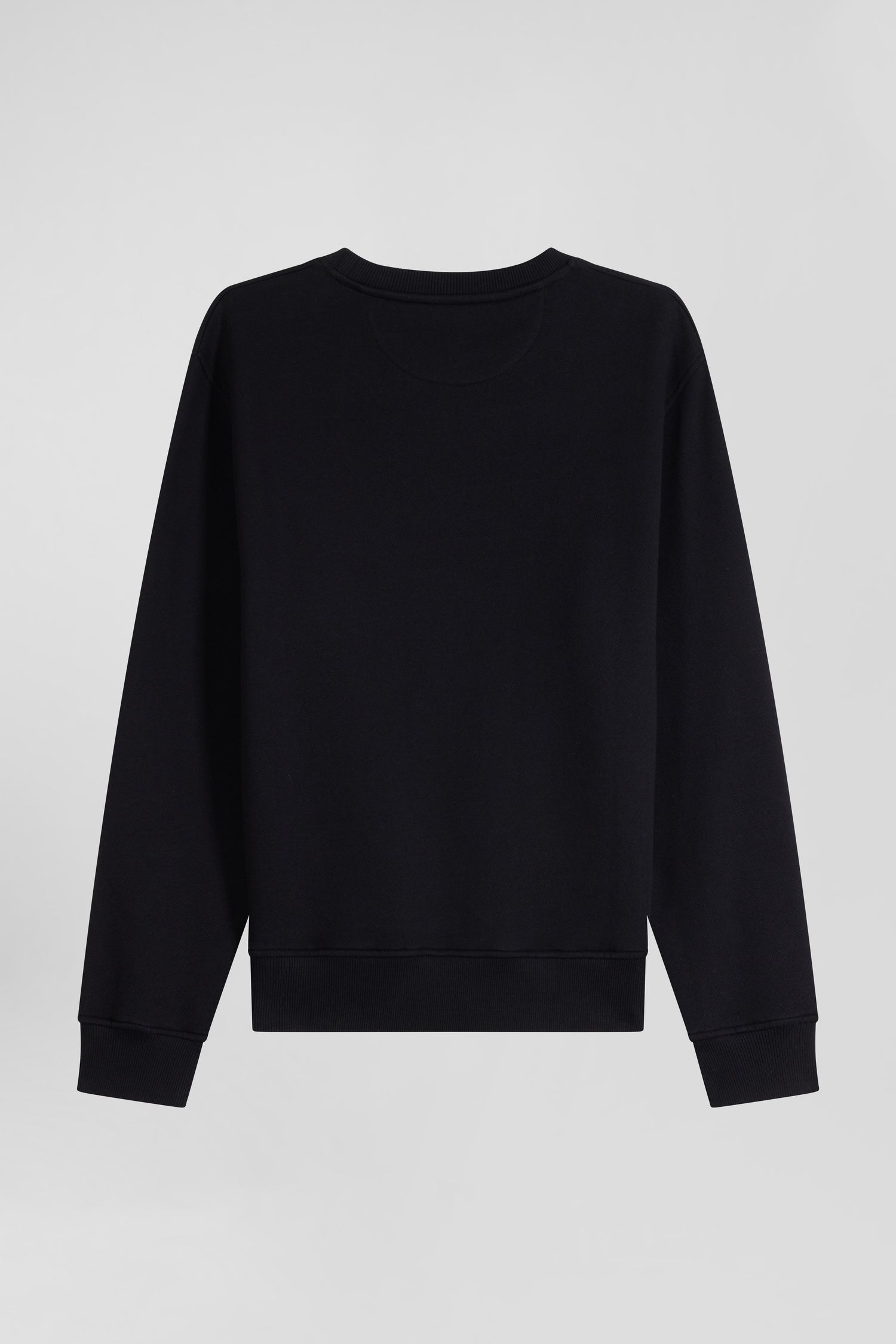 Regular black brushed cotton fleece sweatshirt