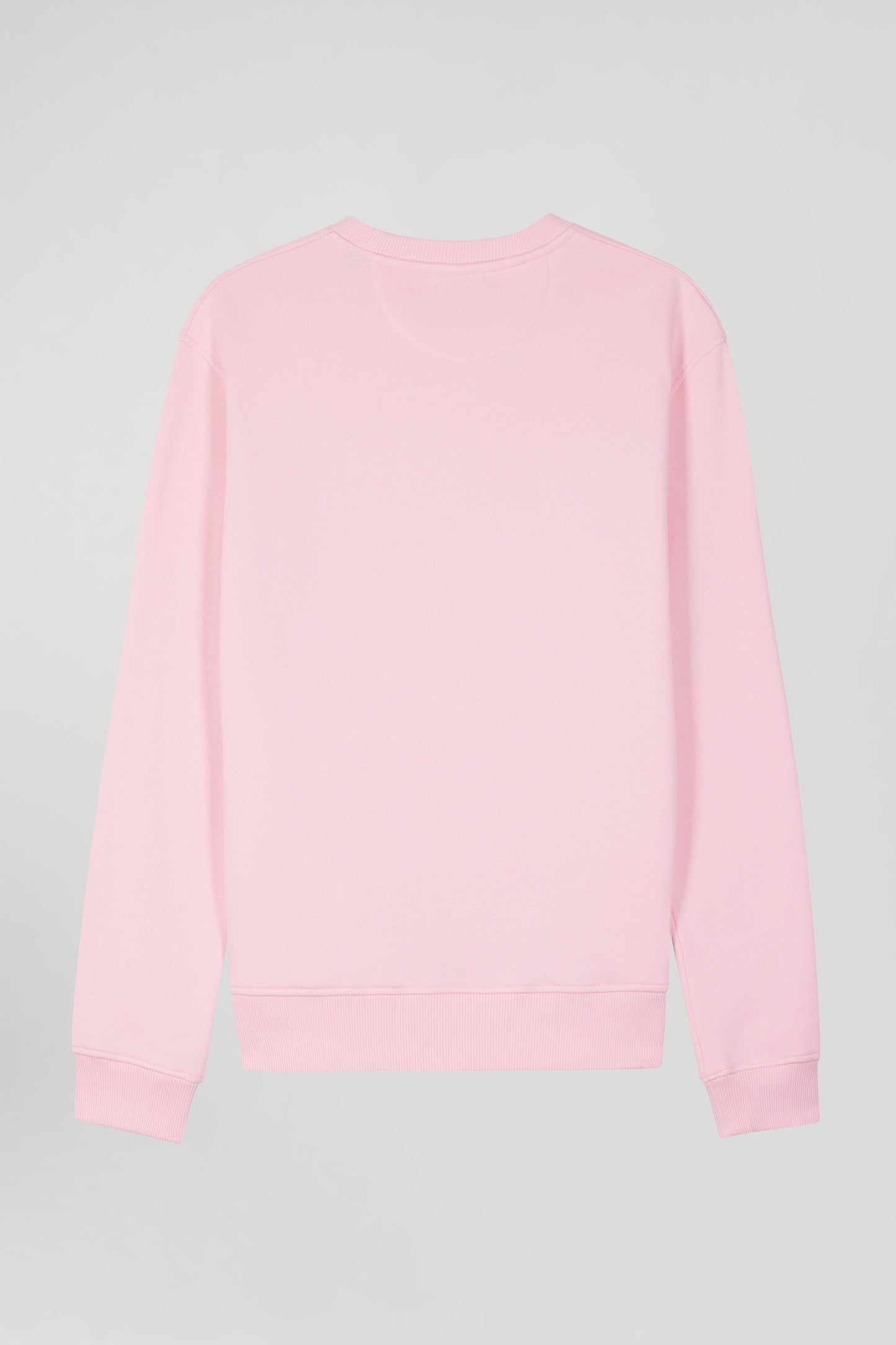 Regular pink brushed cotton fleece sweatshirt