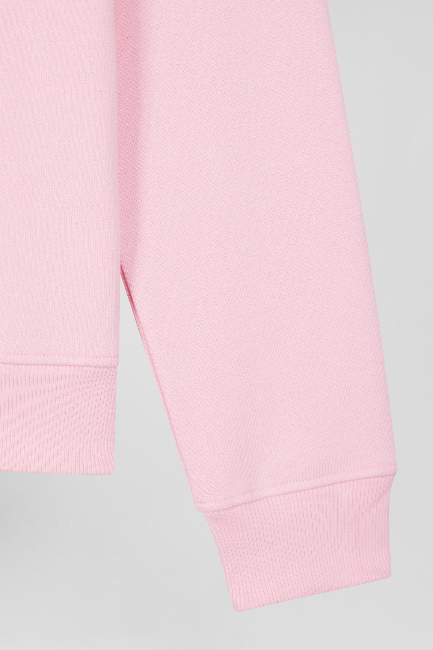 Regular pink brushed cotton fleece sweatshirt