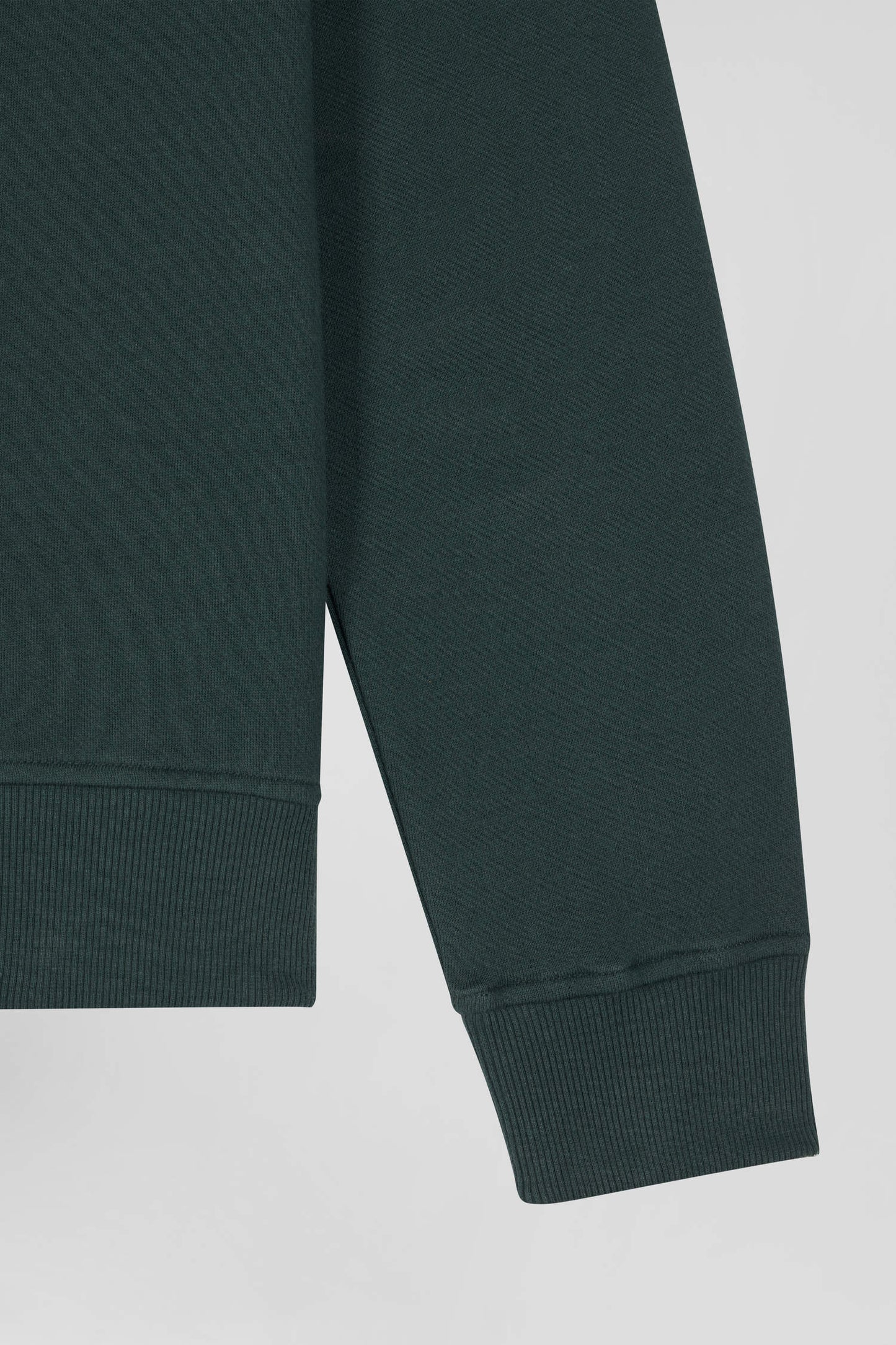 Regular green brushed cotton fleece sweatshirt