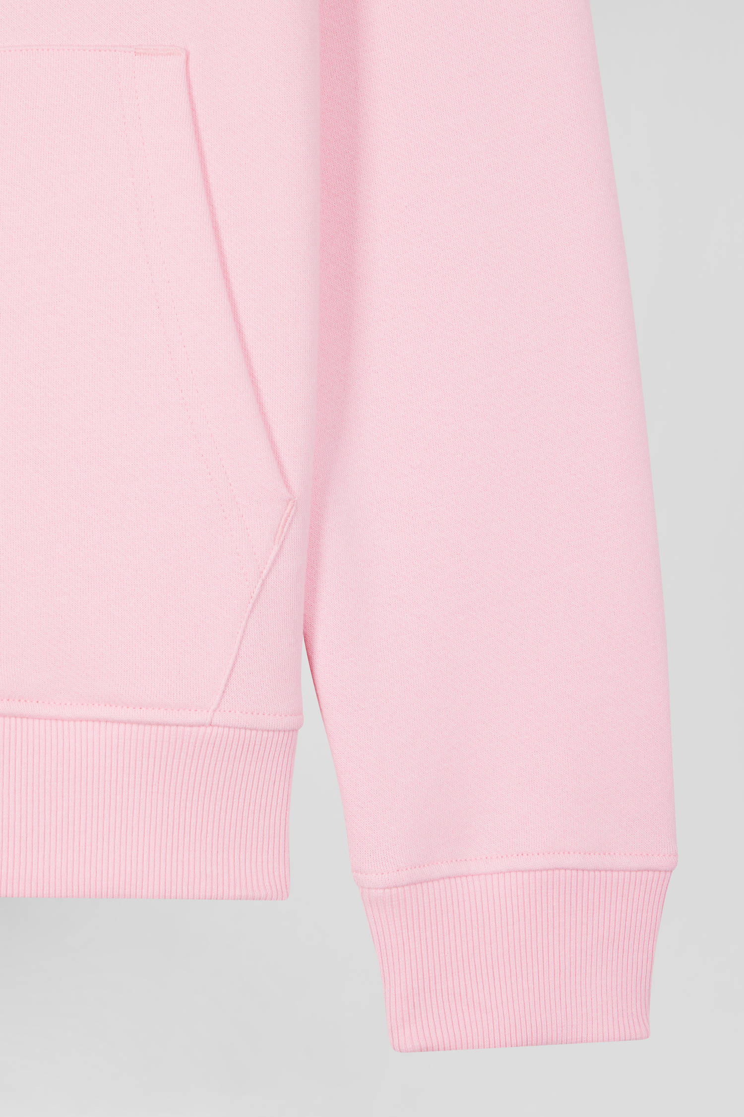 Regular pink brushed cotton fleece hoodie