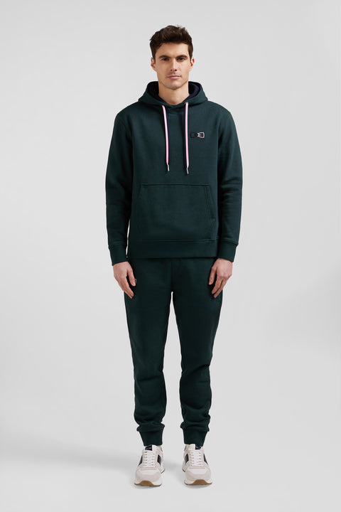 Relaxed green cotton hoodie - Image 1