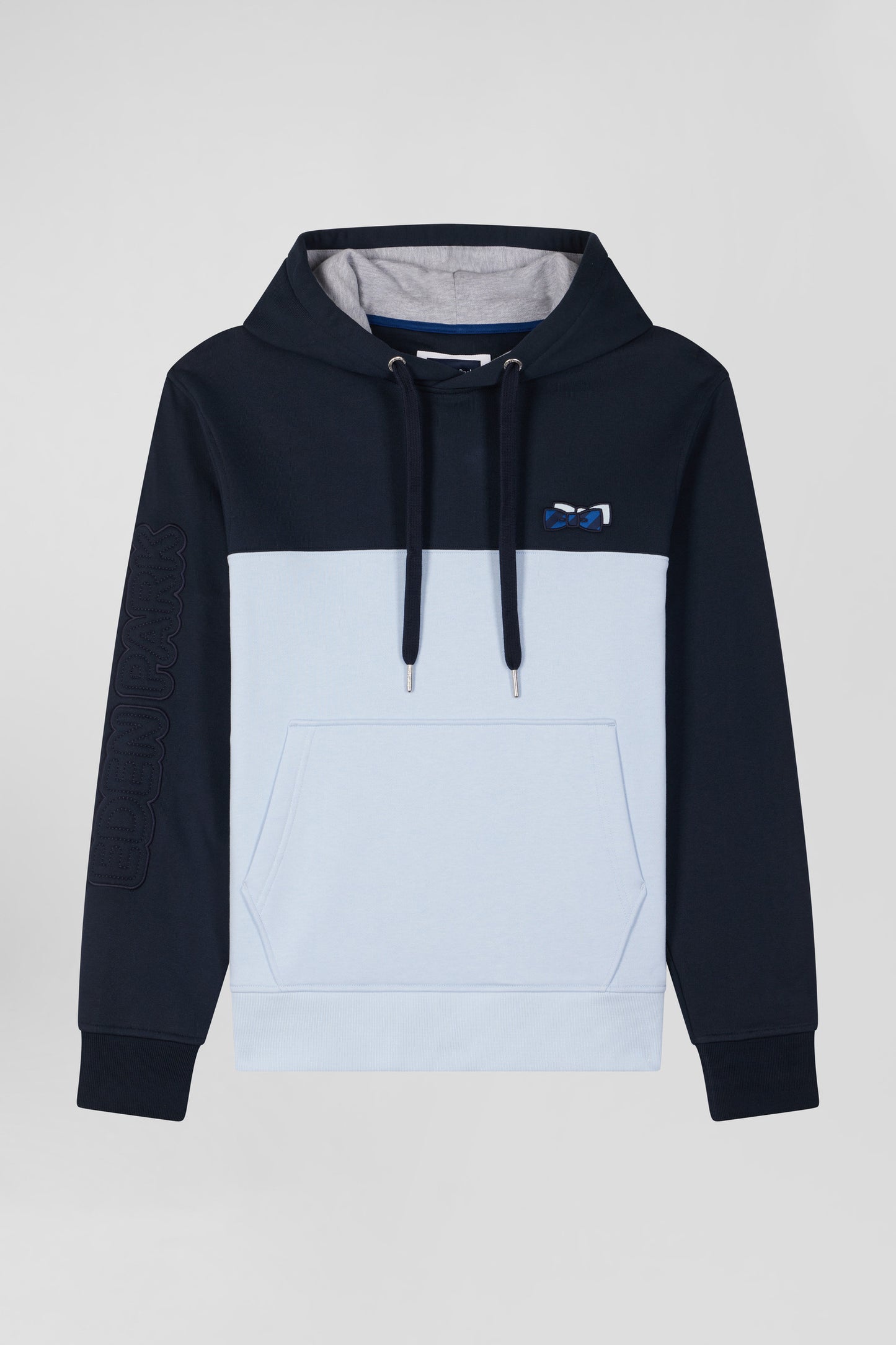 Regular sky blue cotton hoodie