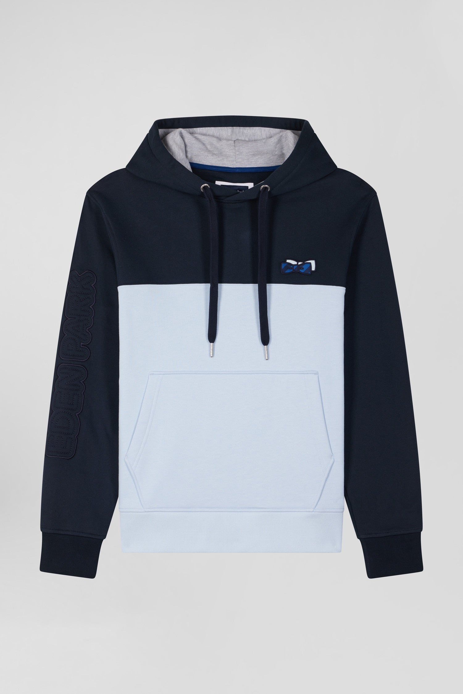 Regular sky blue cotton hoodie