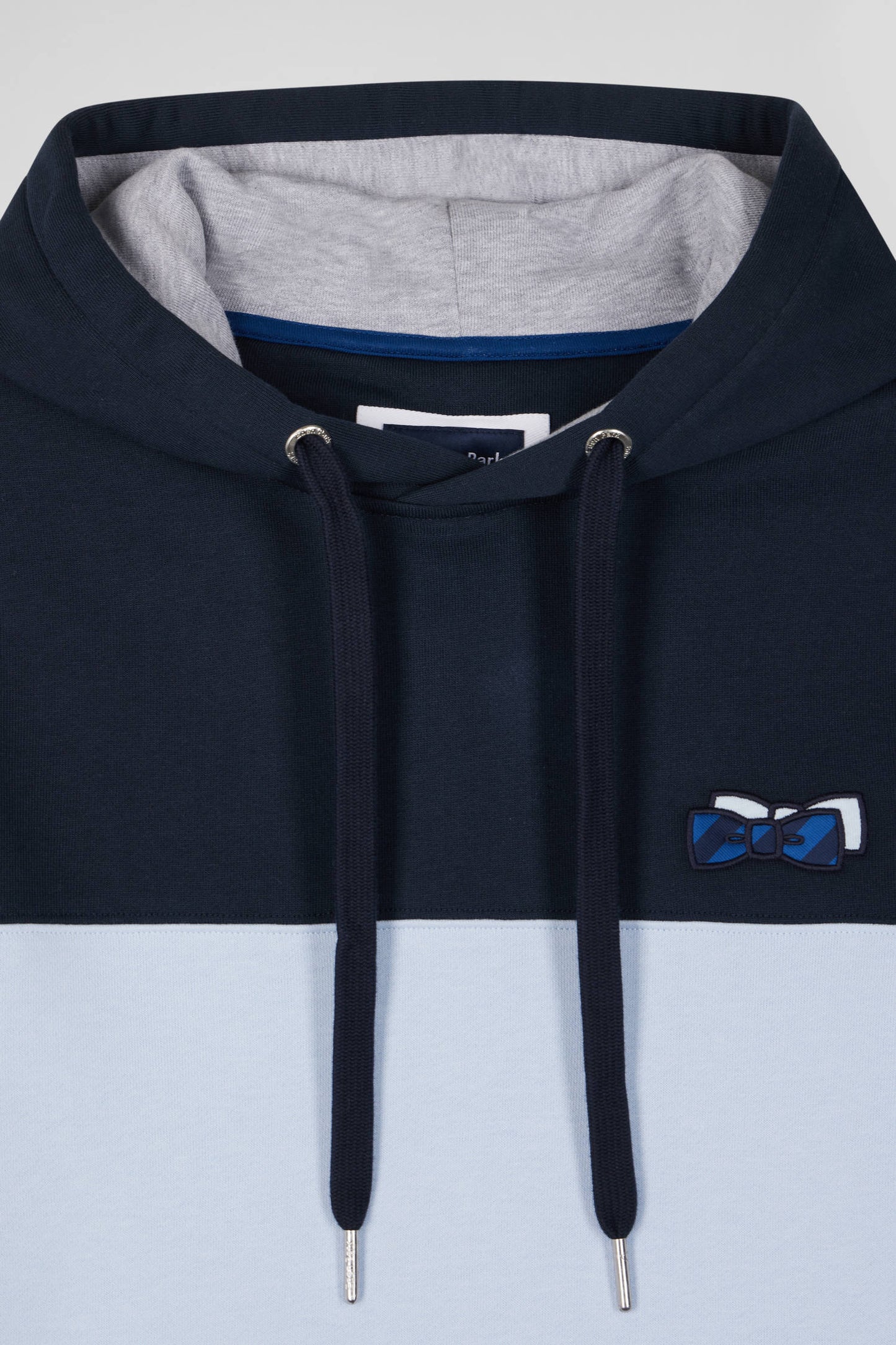 Regular sky blue cotton hoodie