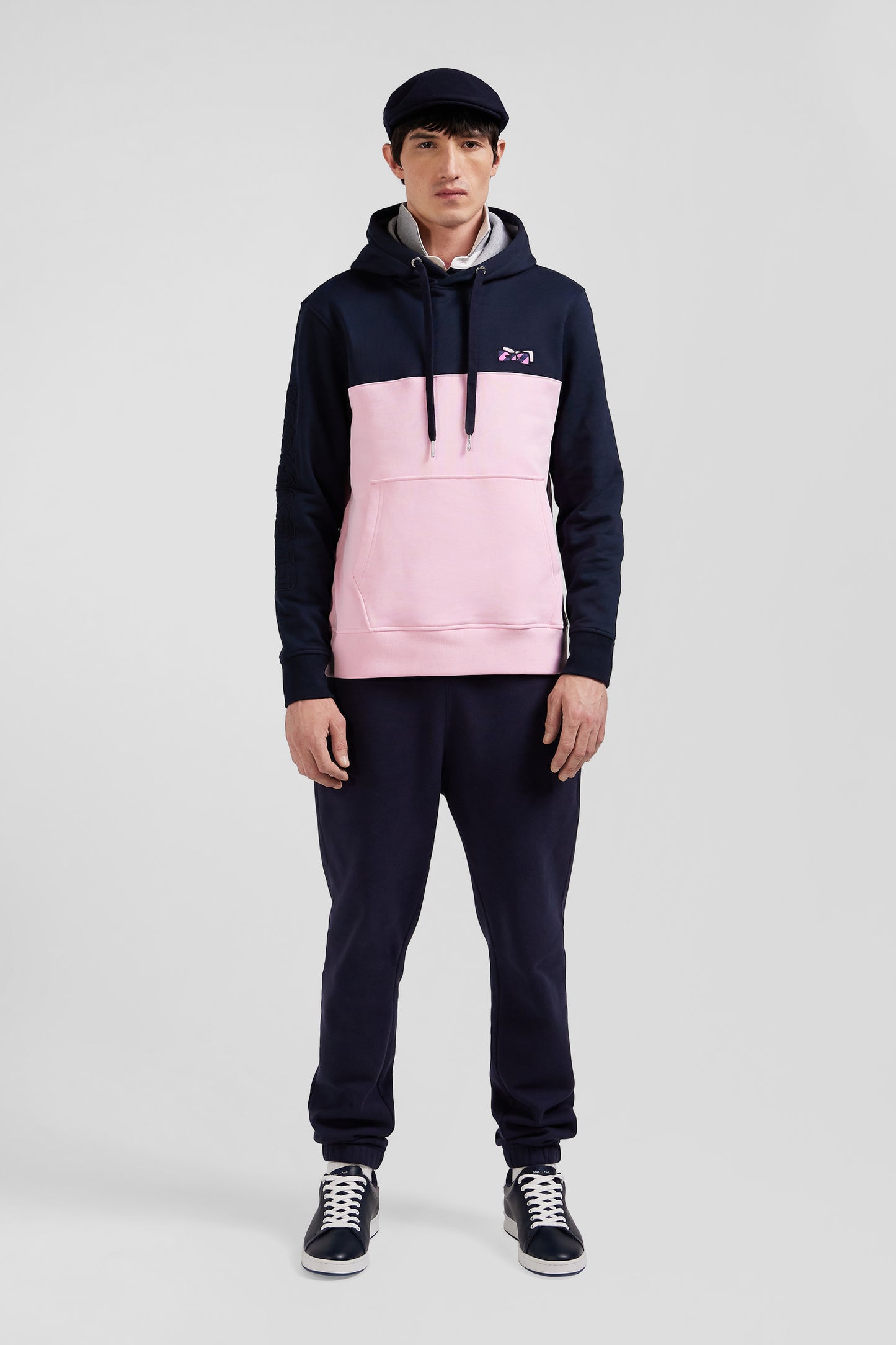 Regular pink cotton hoodie