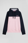 Regular pink cotton hoodie