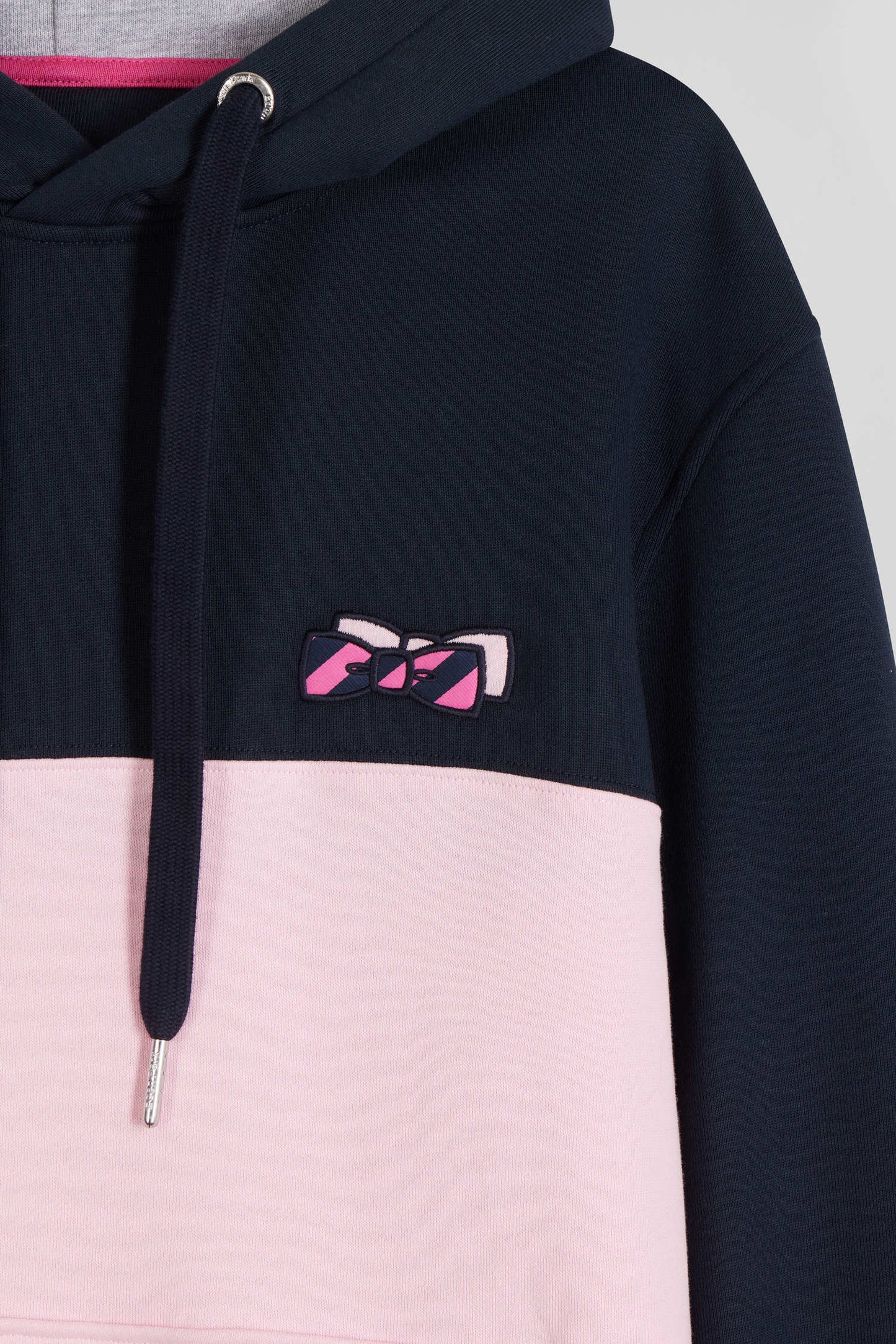 Regular pink cotton hoodie