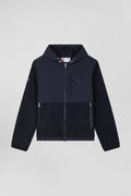 Regular navy blue zipped hoodie