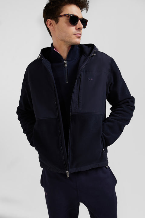 Regular navy blue zipped hoodie - Image 3