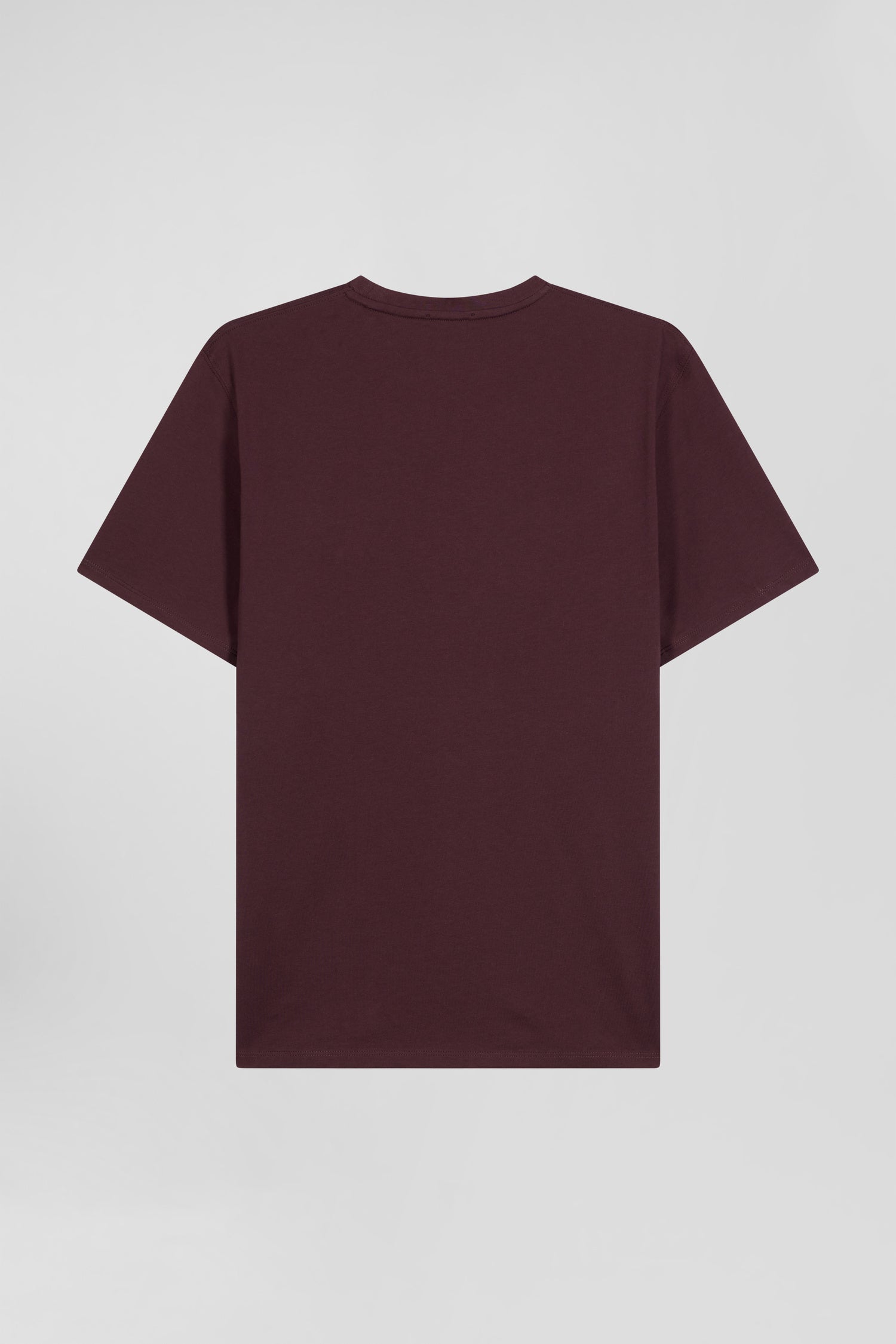 Regular burgundy Pima cotton short-sleeved T-shirt