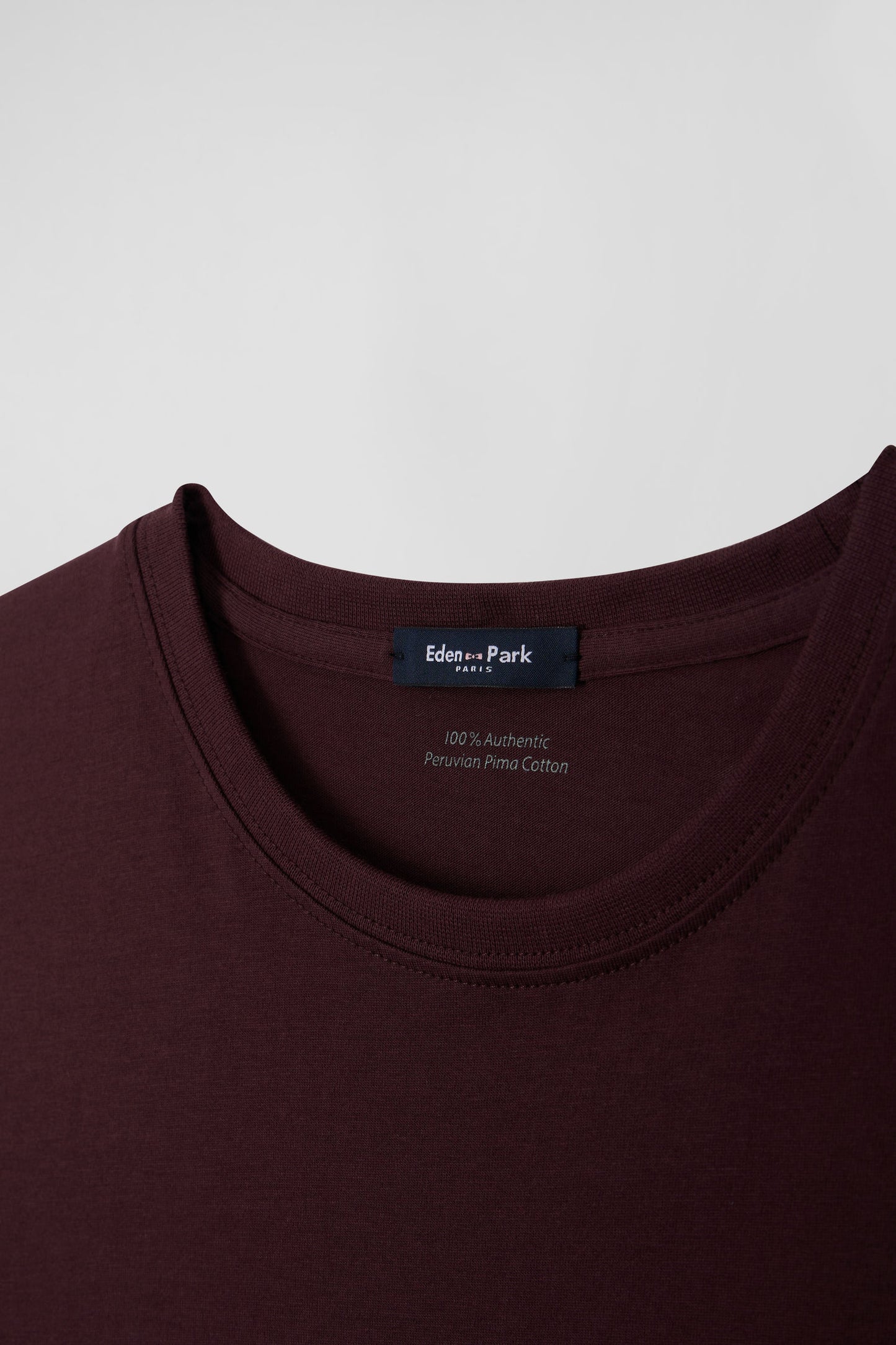 Regular burgundy Pima cotton short-sleeved T-shirt