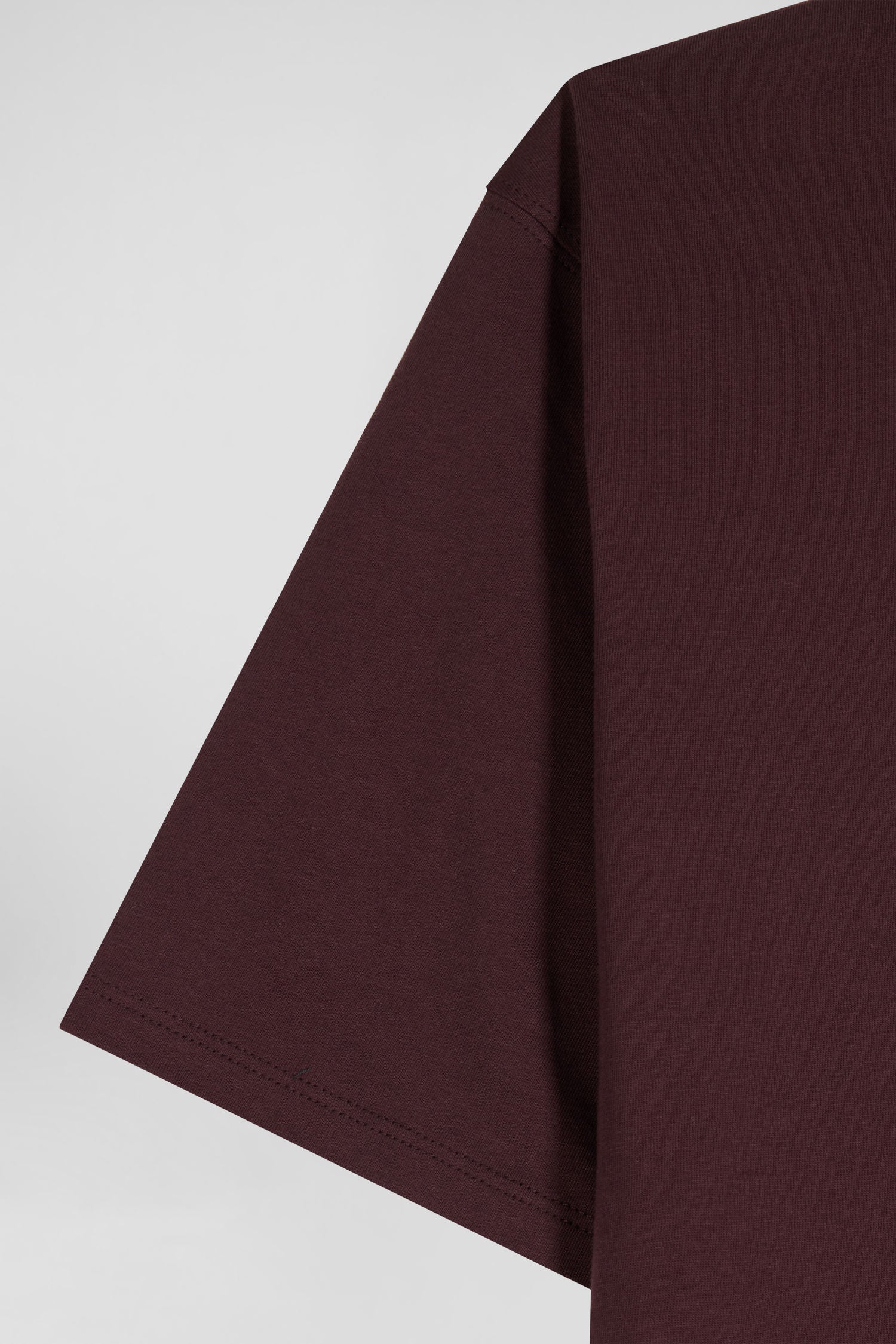 Regular burgundy Pima cotton short-sleeved T-shirt