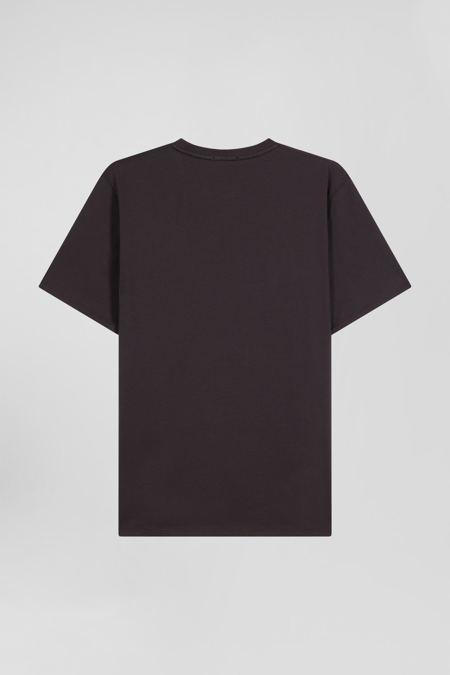 Regular brown Pima cotton short-sleeved T-shirt