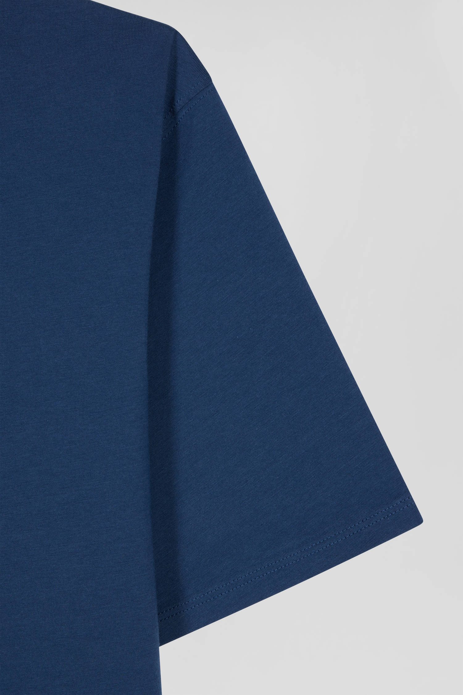 Regular navy Pima cotton short-sleeved T-shirt