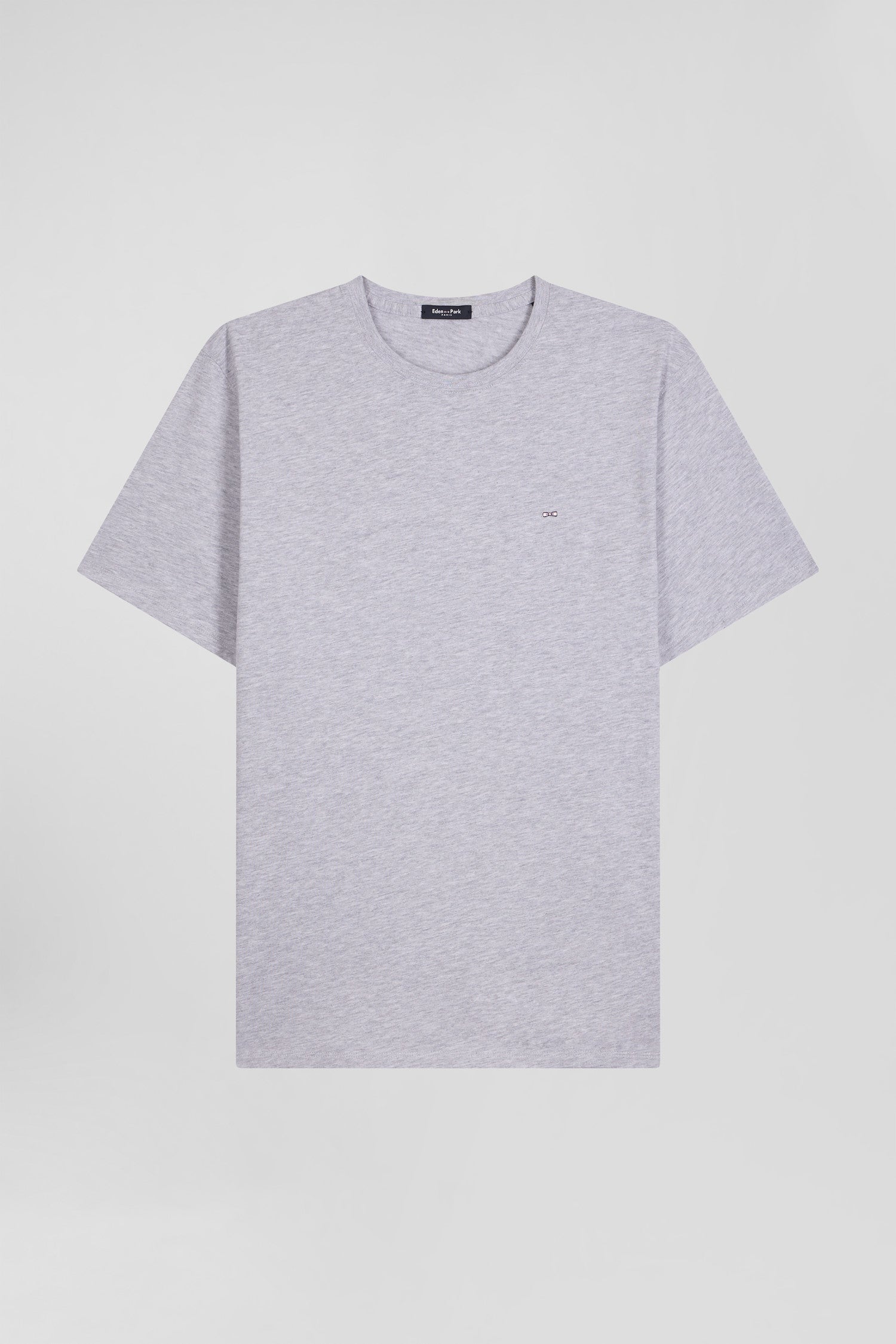 Regular grey Pima cotton short-sleeved T-shirt