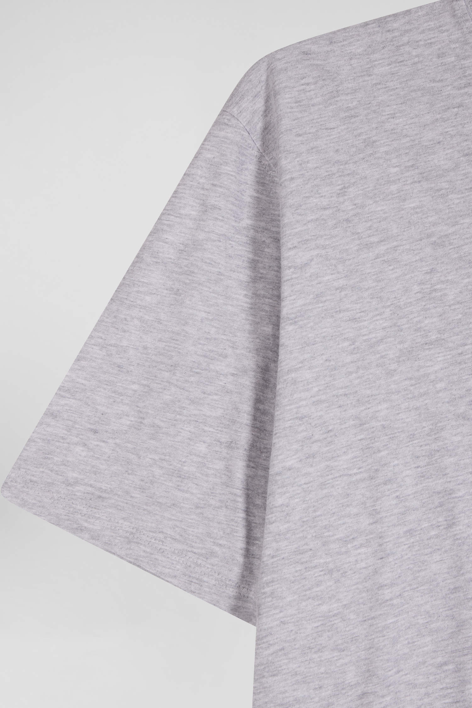 Regular grey Pima cotton short-sleeved T-shirt