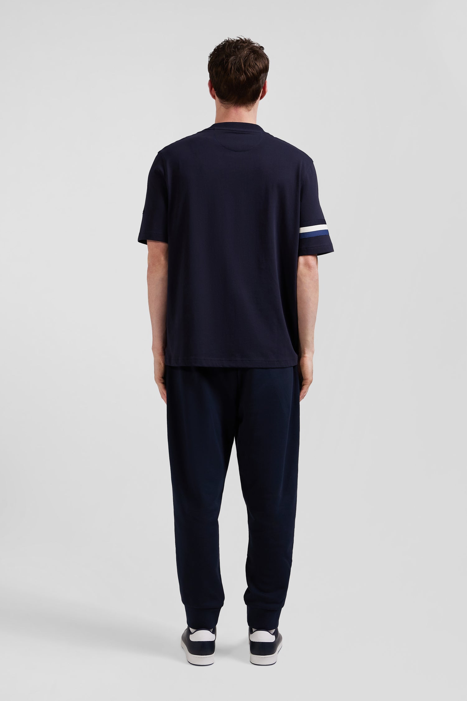 Oversize navy short-sleeved cotton T-shirt with Eden Park print