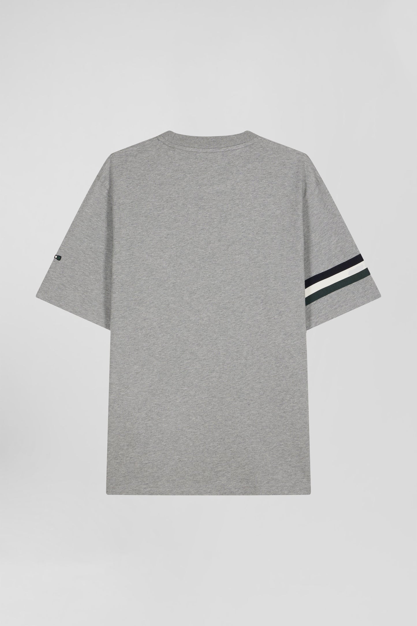 Oversized grey short-sleeved cotton T-shirt with Eden Park print