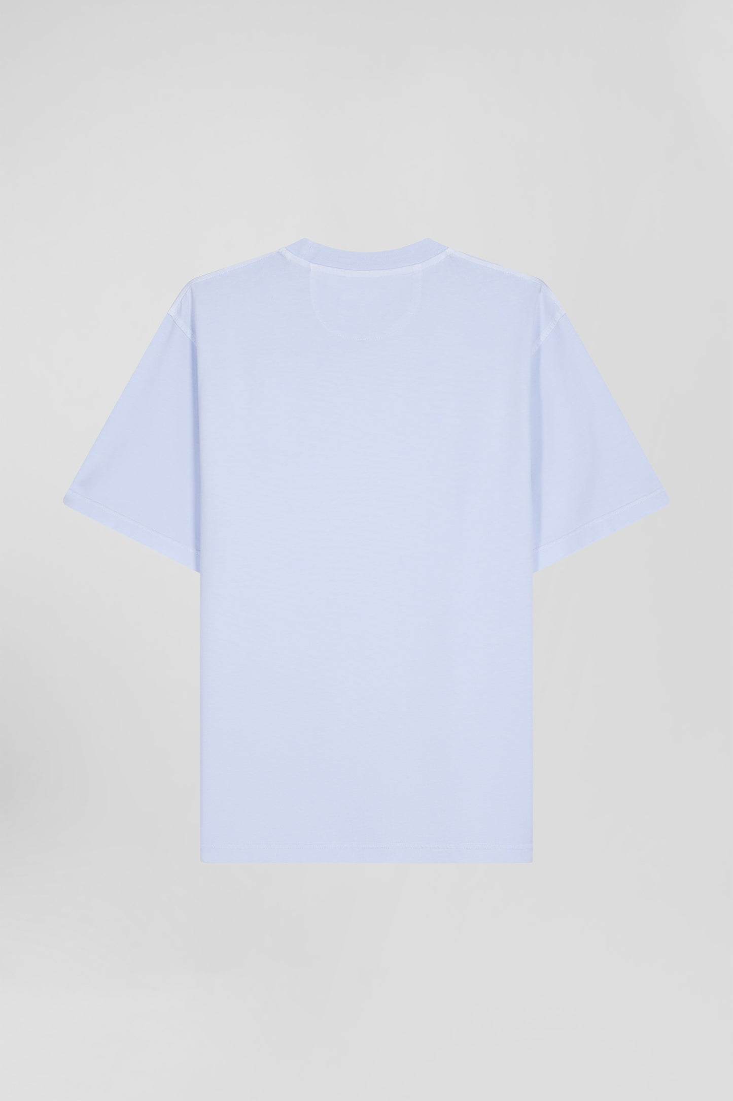 Oversize sky blue unisex short-sleeved T-shirt in overdyed cotton