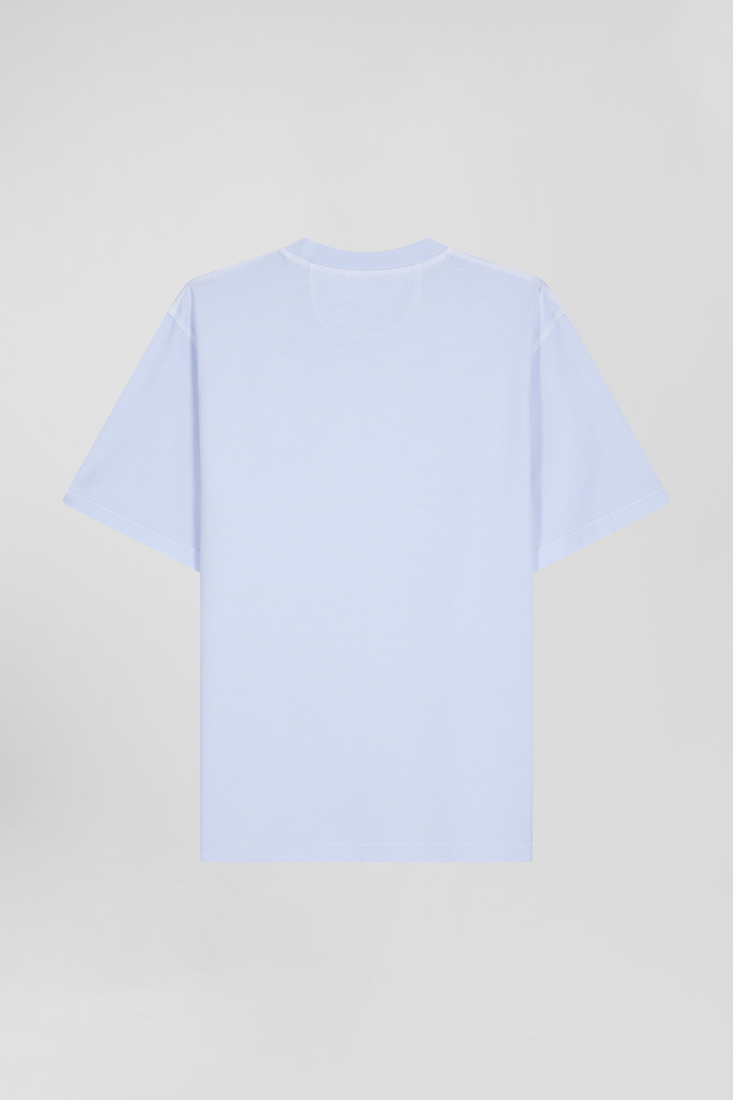 Oversize sky blue unisex short-sleeved T-shirt in overdyed cotton