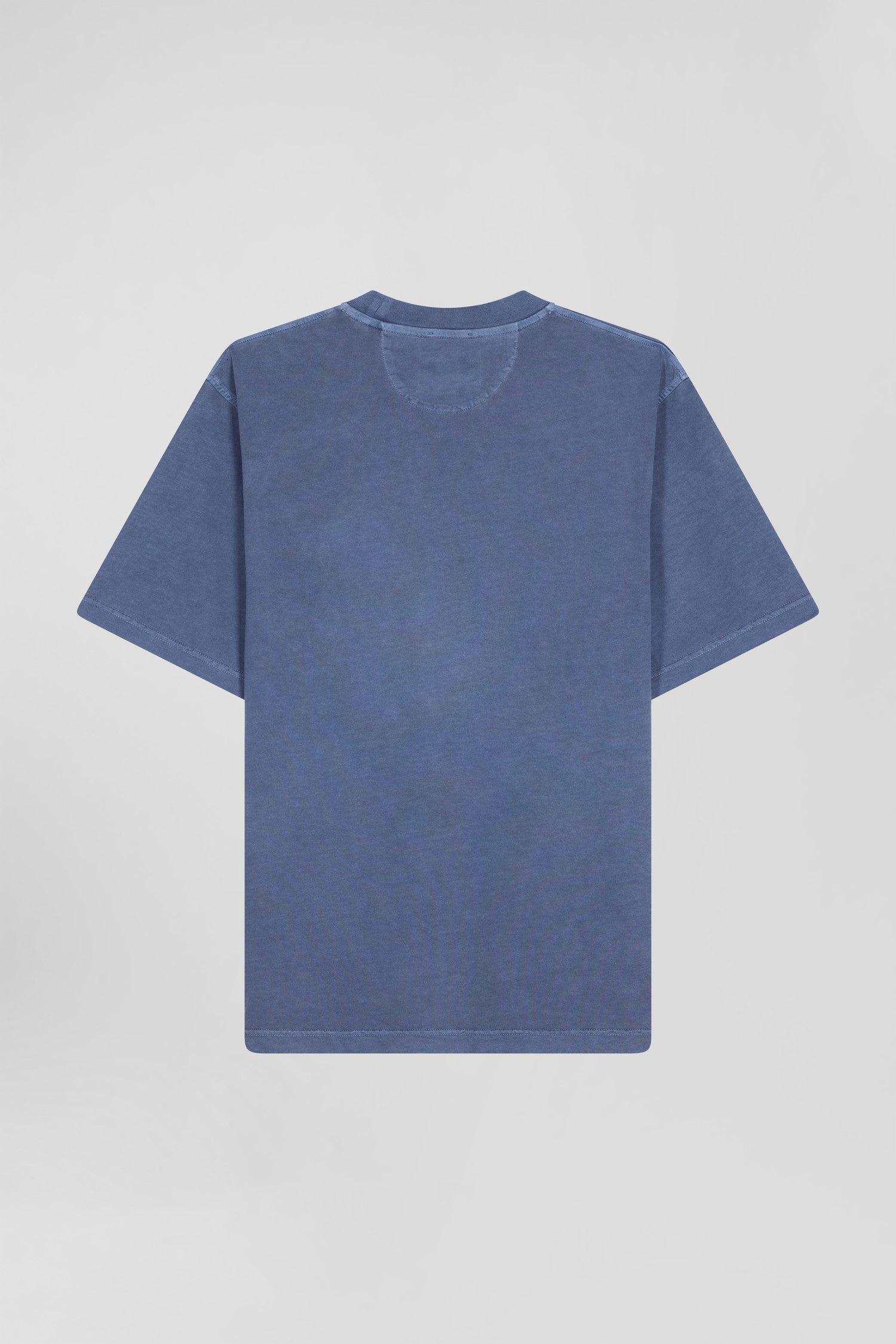 Oversize grey unisex short-sleeved T-shirt in overdyed cotton