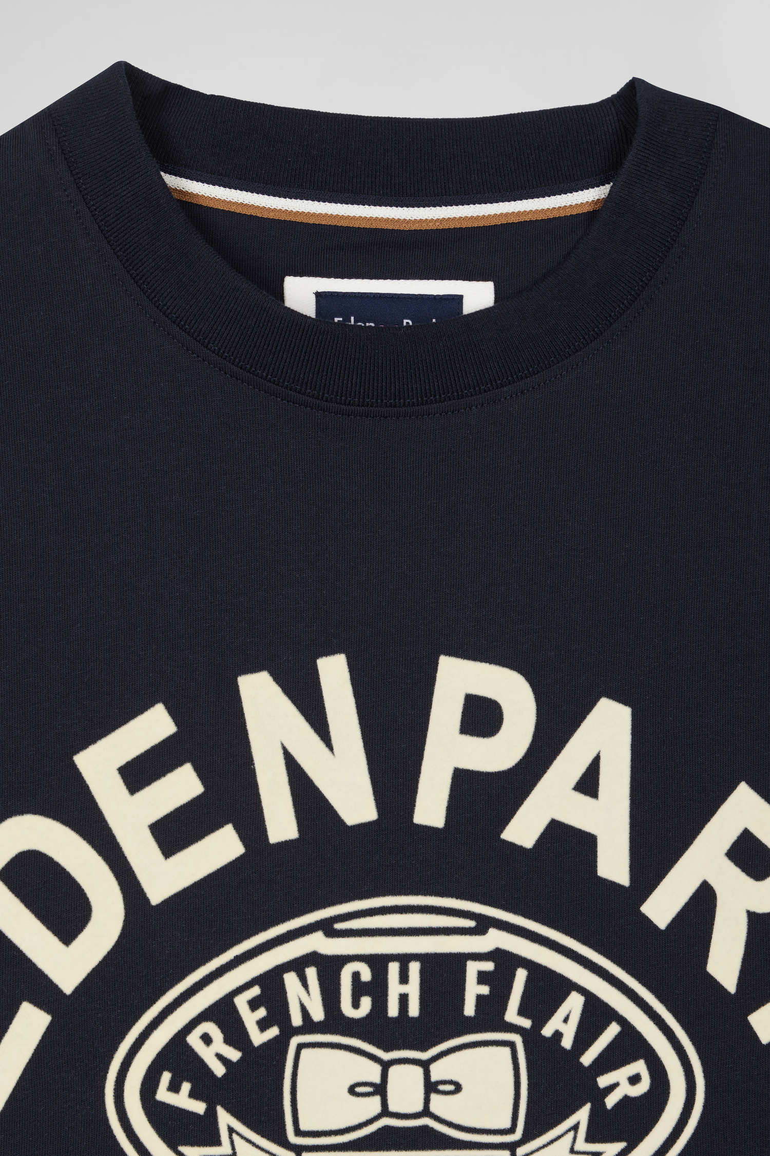 Oversize navy short-sleeved cotton T-shirt with Eden Park Rugby print