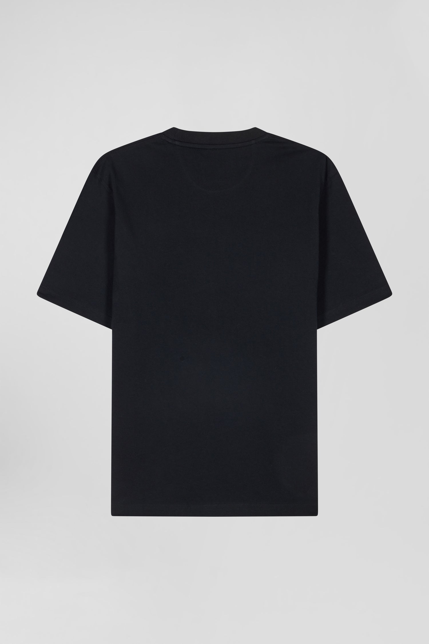 Oversize black short-sleeved cotton T-shirt with Eden Park Rugby print