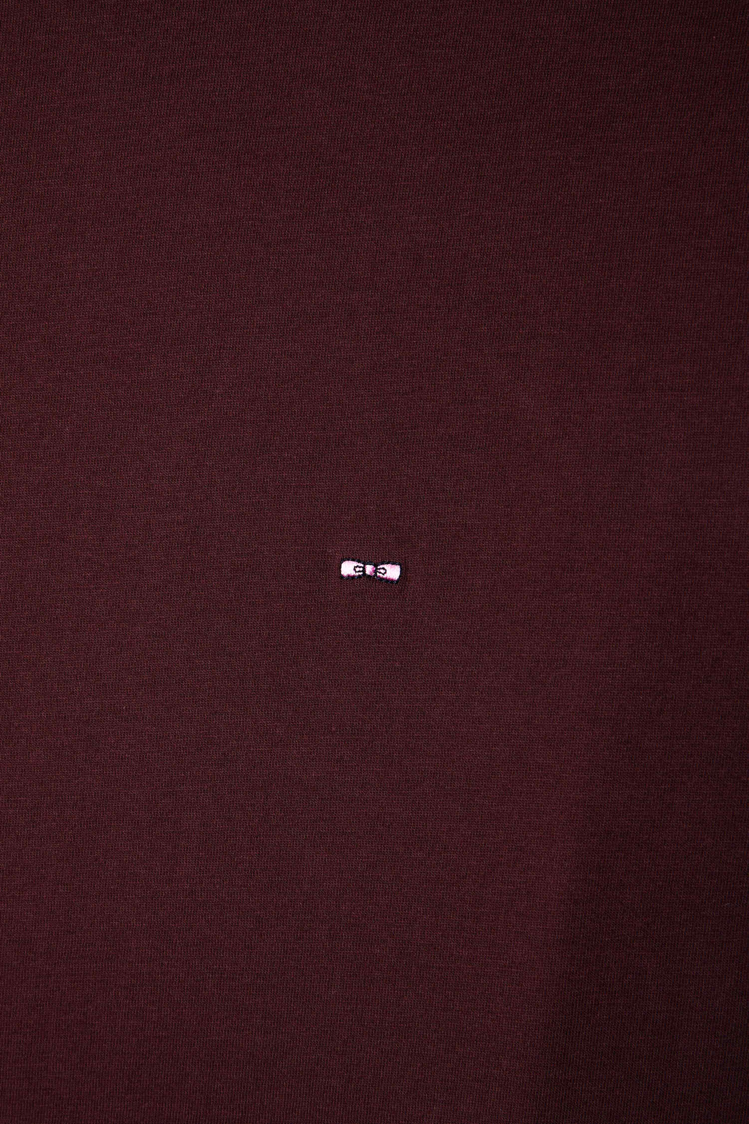 Regular burgundy long-sleeved Pima cotton T-shirt