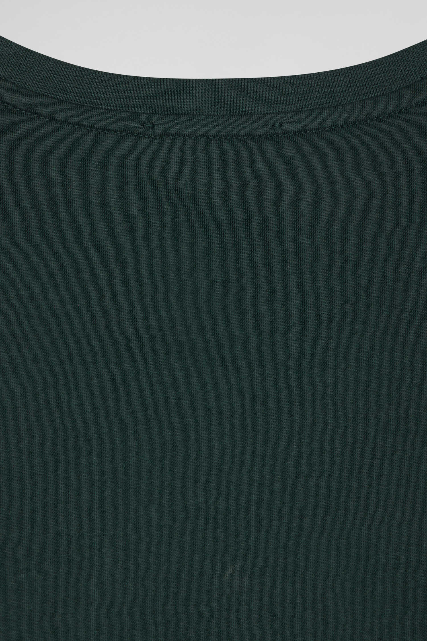 Regular blue-green long-sleeved Pima cotton T-shirt