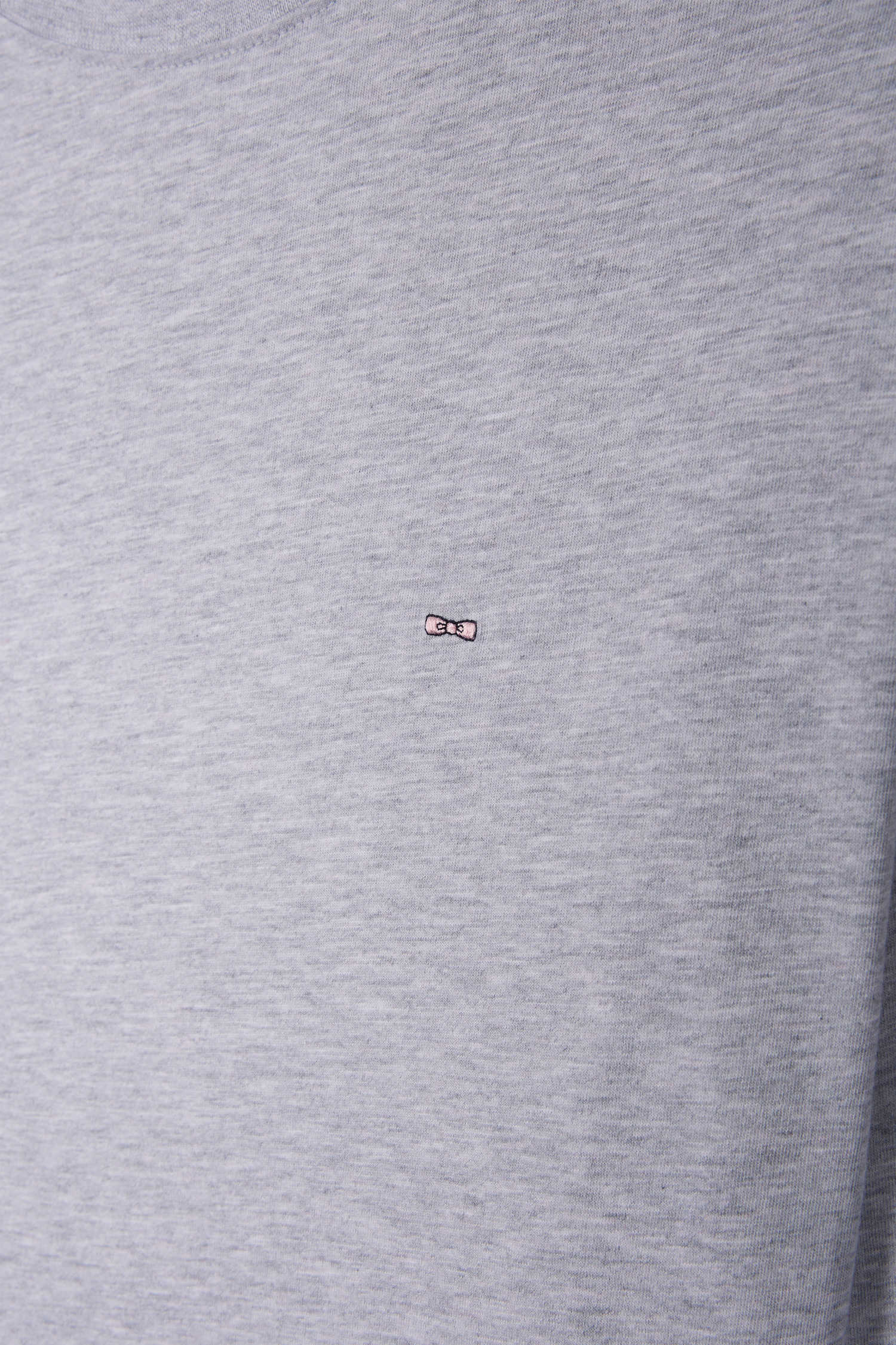 Regular grey long-sleeved cotton T-shirt