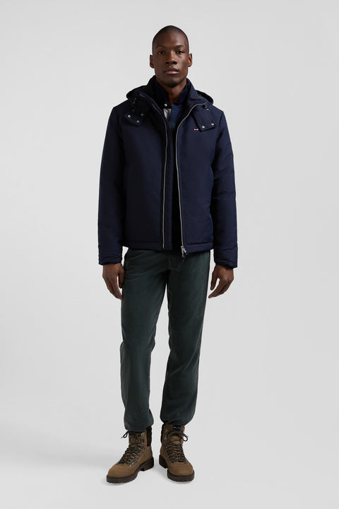 Navy blue hooded zip-up jacket - Image 1