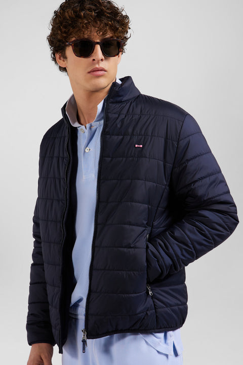 Navy blue long-sleeved high collar down jacket - Image 3