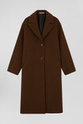 Oversize brown wool blend coat