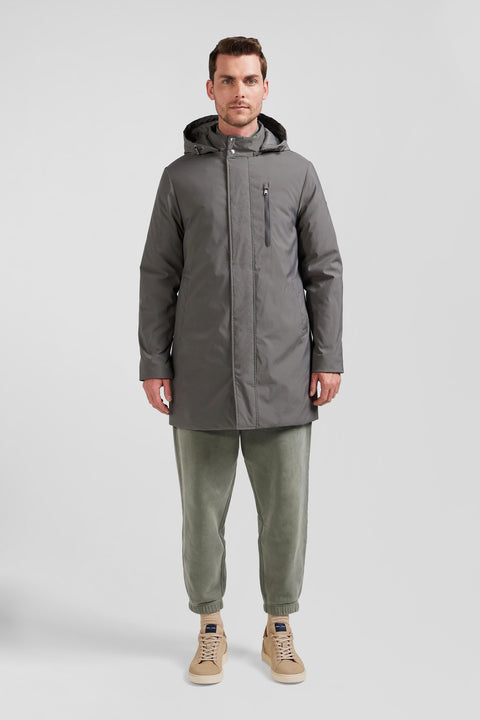 Grey hooded parka - Image 1