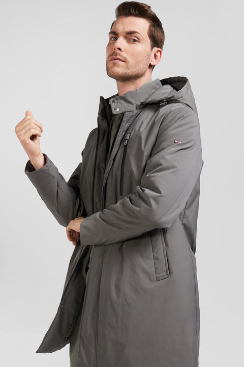 Grey hooded parka - Image 3