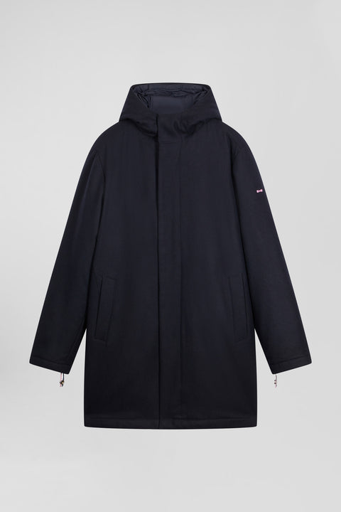 Navy blue 2-in-1 flannel wool parka - Image 2