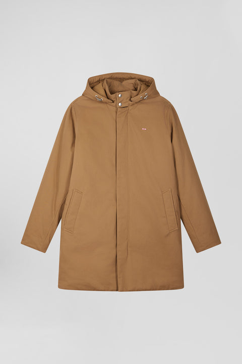 Hooded parka in hazelnut cotton gabardine - Image 2
