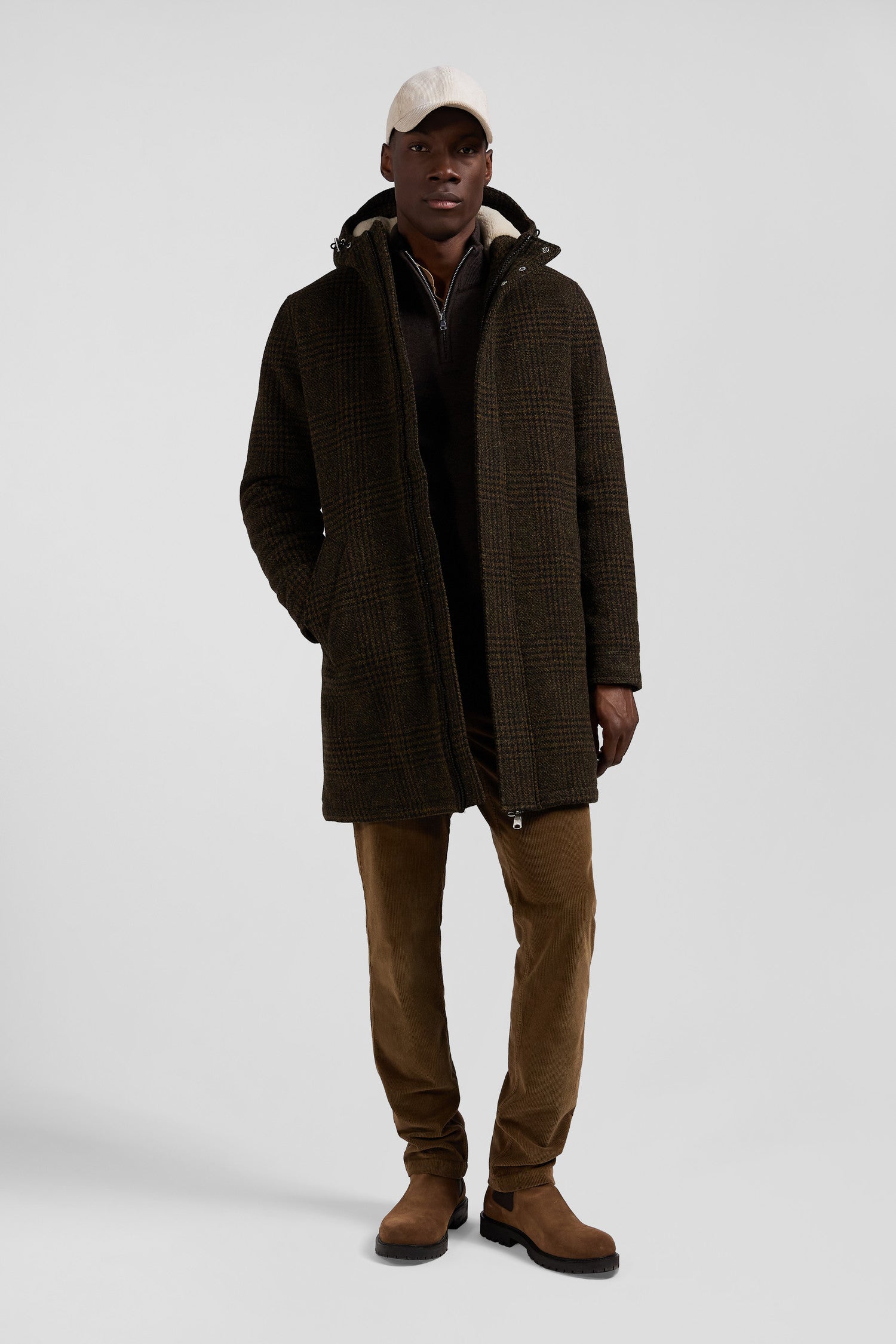 Brown wool parka