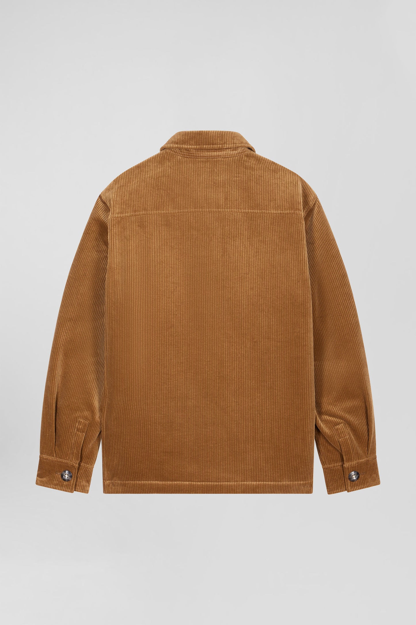 Hazelnut cotton blend check overshirt