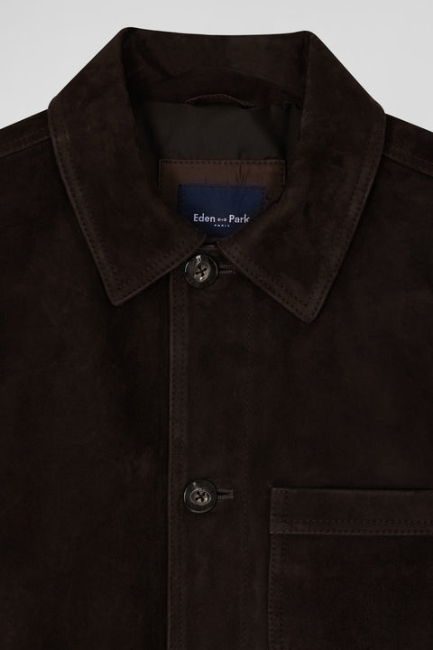 Dark brown Suede Overshirt - Image 3