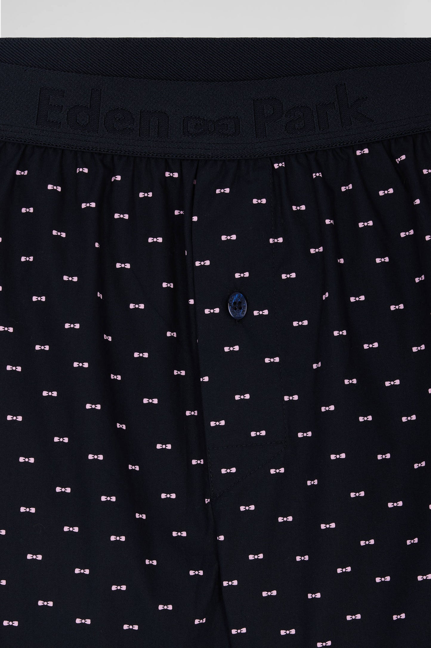 Navy blue stretch cotton jersey boxers with micro patterns