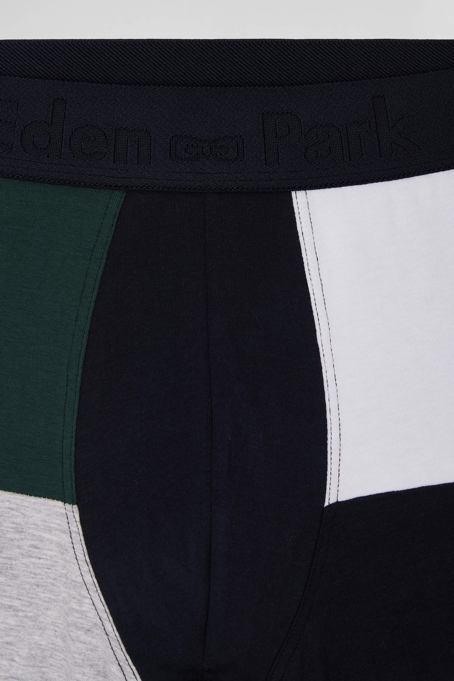 Green colorblock stretch cotton boxers