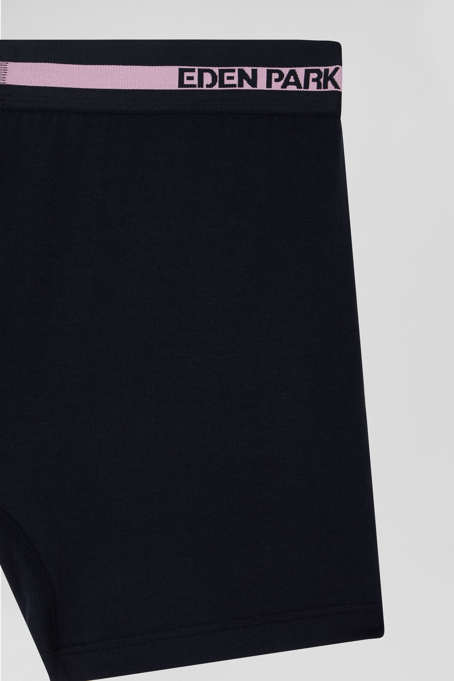 Navy blue stretch cotton boxers with branded waistband