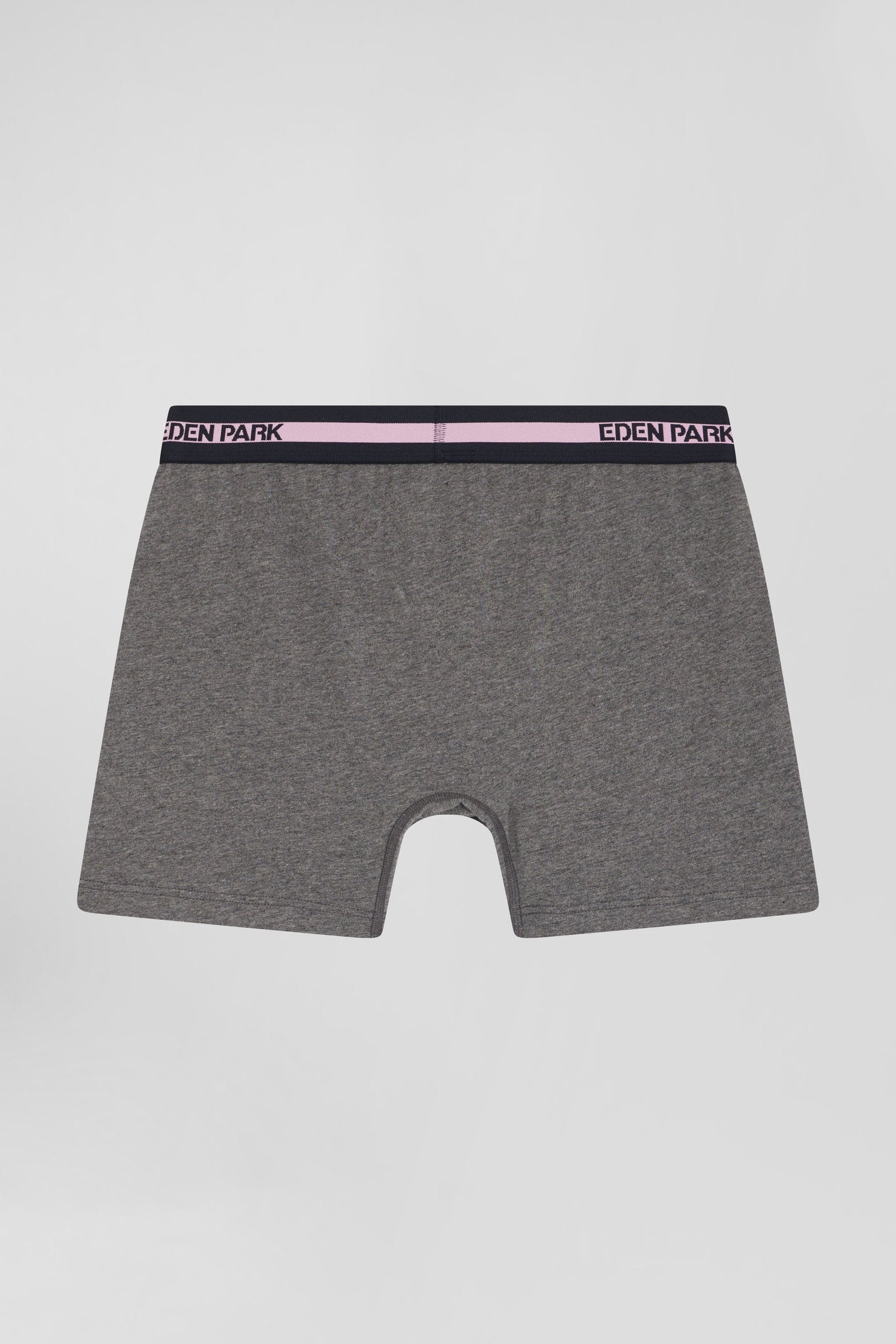 Anthracite grey stretch cotton boxers with branded waistband