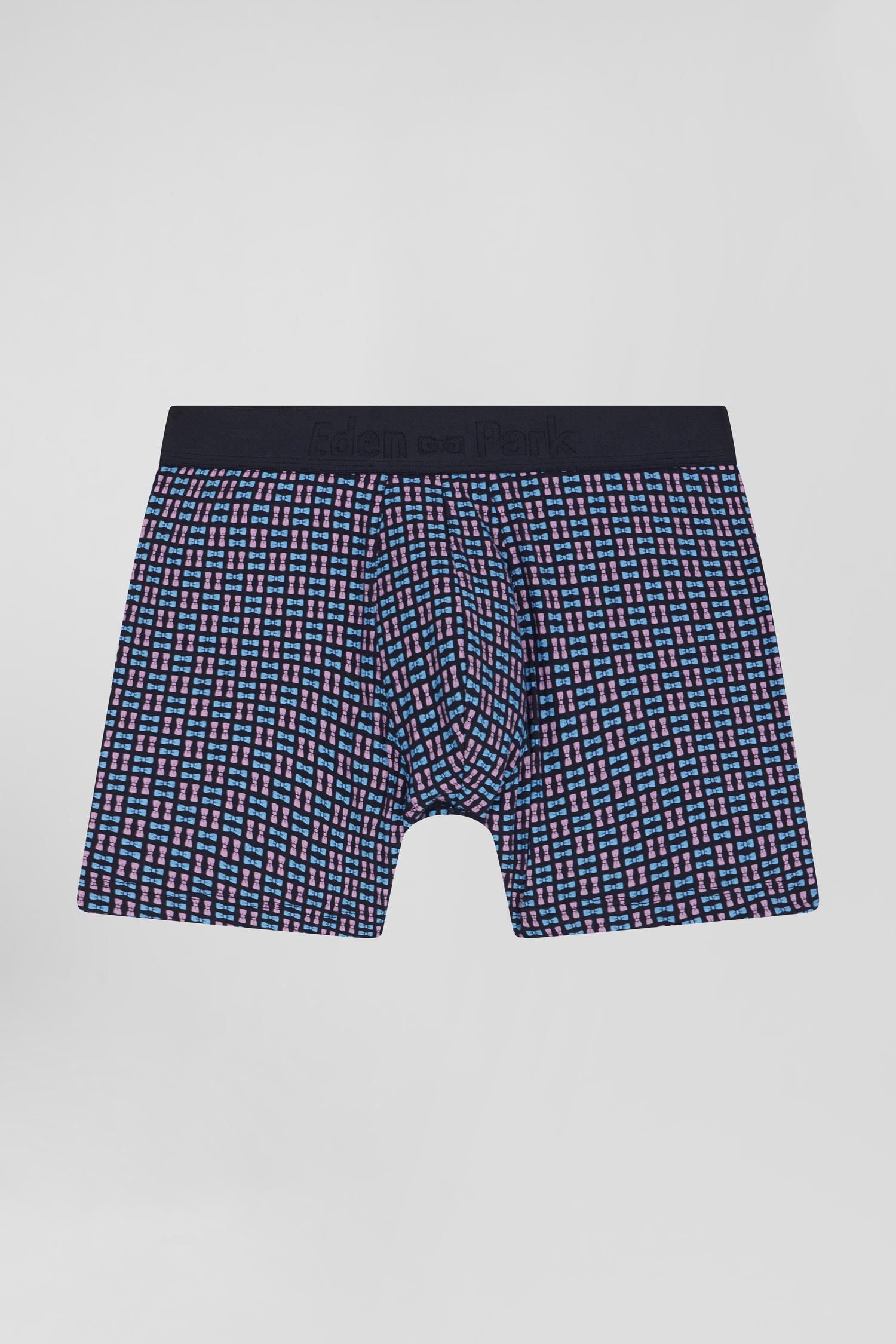 Pink stretch cotton boxers with micro patterns