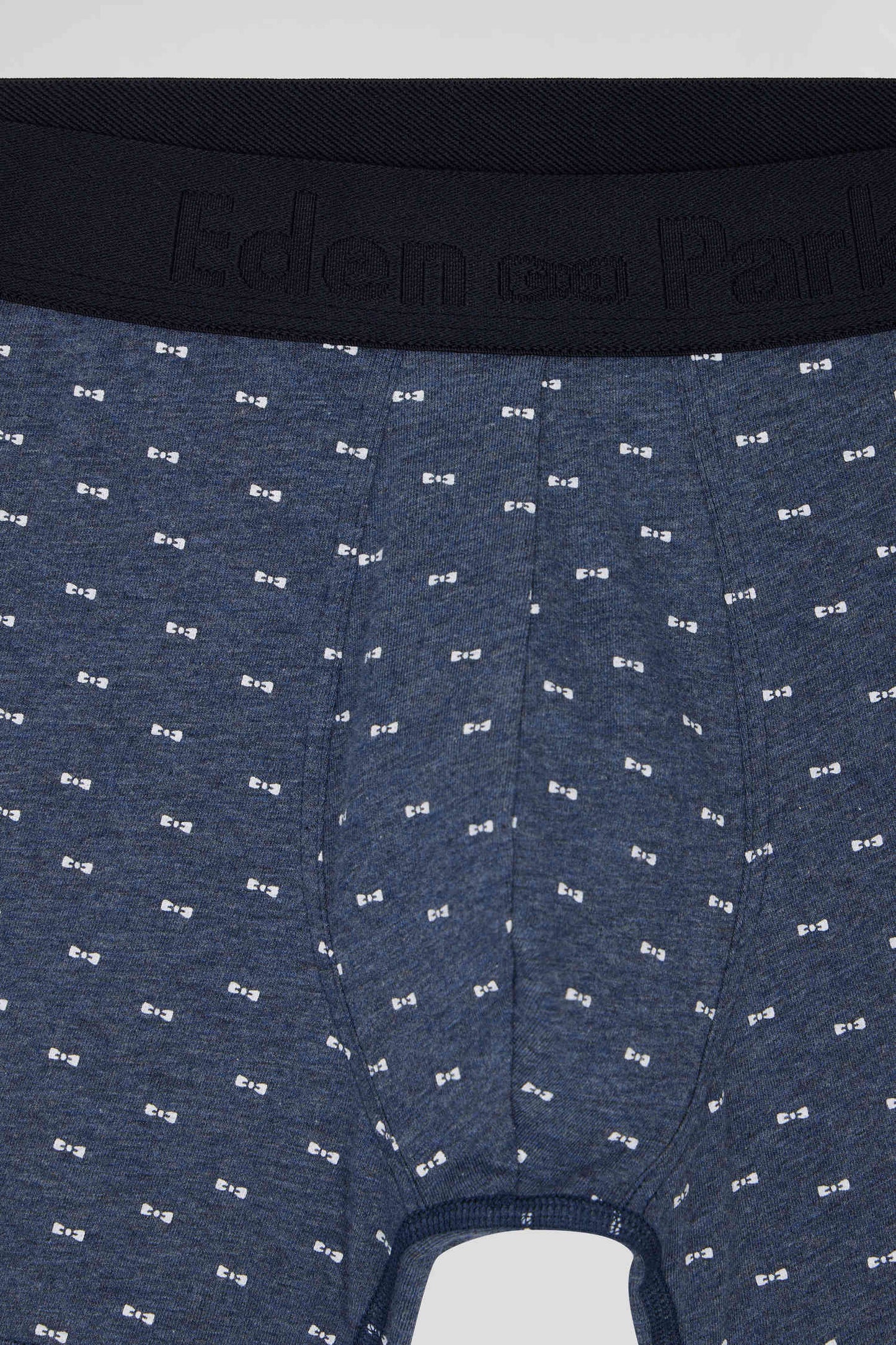 Set of 2 dark blue solid and micro pattern stretch cotton boxers