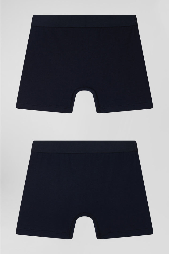 Set of 2 navy blue stretch cotton boxers