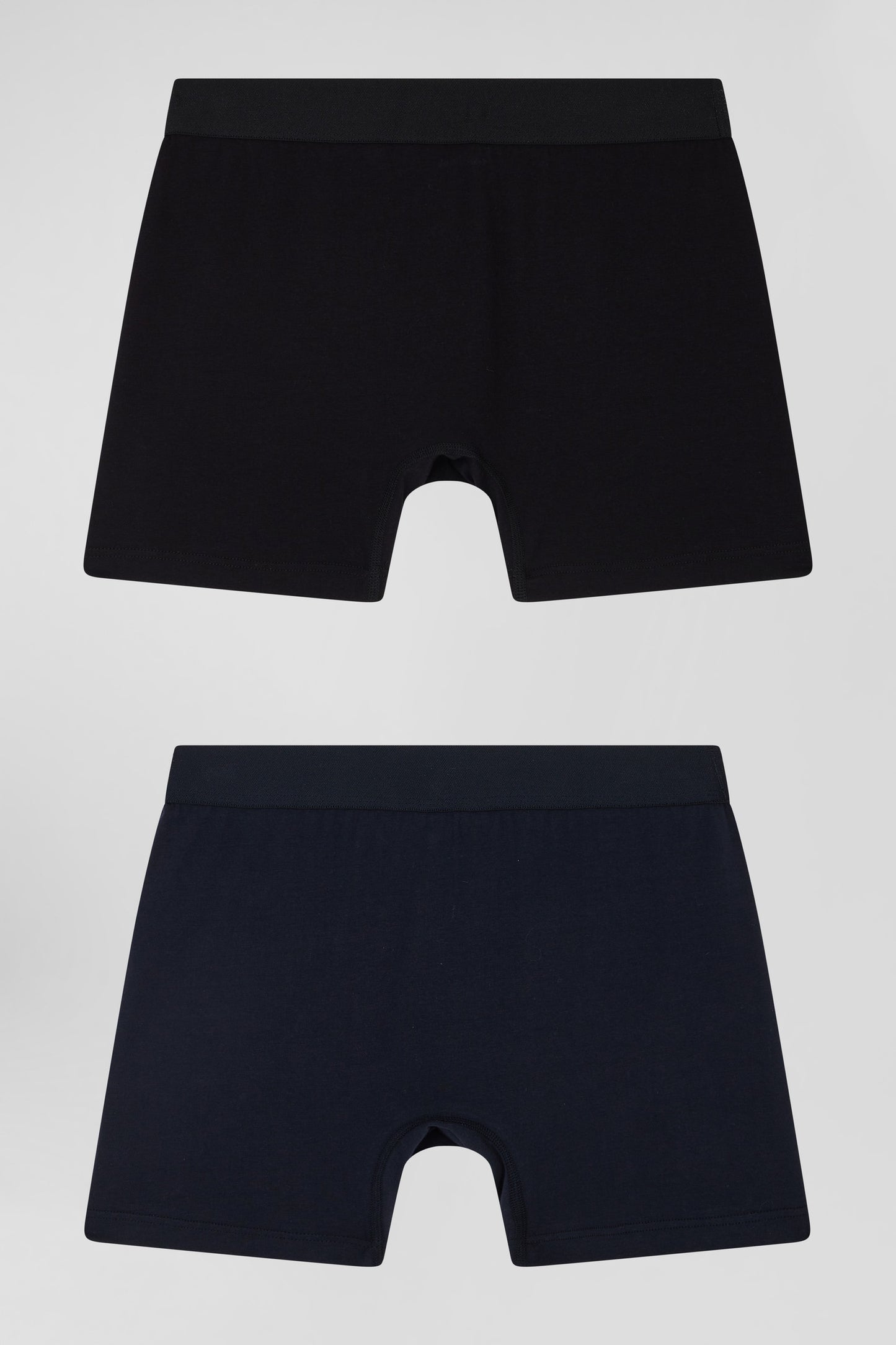 Set of 2 navy blue and black stretch cotton boxers