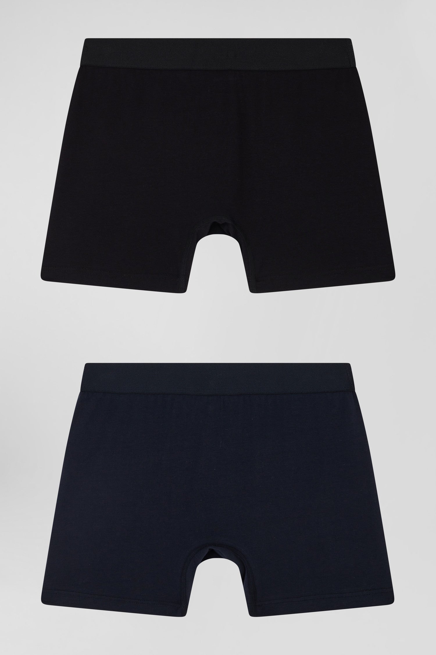 Set of 2 navy blue and black stretch cotton boxers